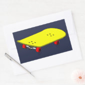 Koelgeel skateboard rechthoekige sticker (Envelop)