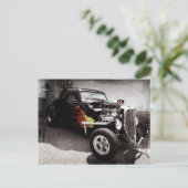 Koelgrunge Flames Hot Rod Briefkaart (Staand voorkant)