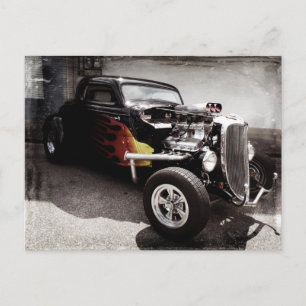 Koelgrunge Flames Hot Rod Briefkaart