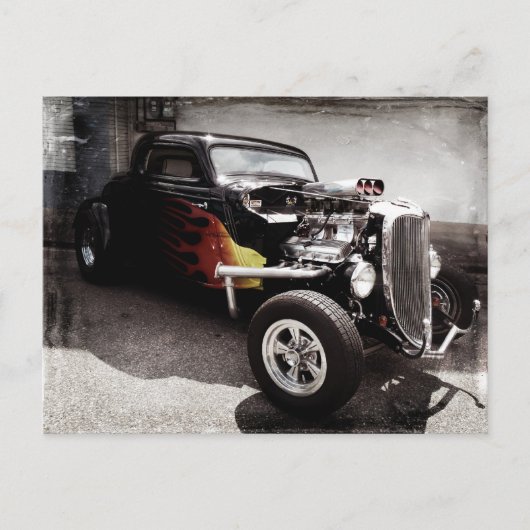 Koelgrunge Flames Hot Rod Briefkaart (Voorkant)
