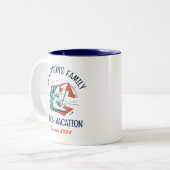 Koelhaaienfamilie reunion Beach Summer Vacking Tweekleurige Koffiemok (Voorkant links)