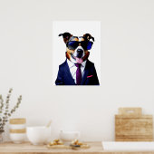 Koelhond in een zonnebril en pak, Dog Businessman Poster (Keuken)