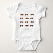 Koeliconische winkS Aviator Glasses Brown Pattern Romper (Voorkant)