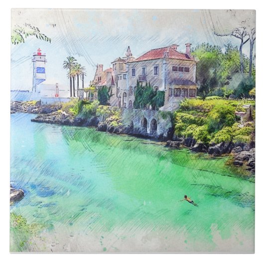 Koeling in Cascais, Portugal Tegeltje (Voorkant)