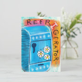 Koelkast Fun Wenskaart - Leuke keuken Kaart (Staand voorkant)