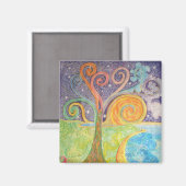 Koelkast Magneet met Kleurrijke Fantasy Landschap (Voorkant / Achterkant)