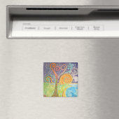 Koelkast Magneet met Kleurrijke Fantasy Landschap (Insitu (Vaatwasser))