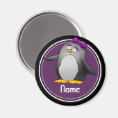 Koelkast Magnet, Name Sjabloon, Cute Penguin Magneet (Voorkant / Achterkant)