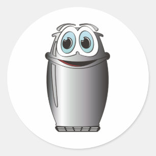 Koelkast roestvrij staal Cartoon Ronde Sticker