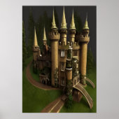 Koelkasteel in het bos | AI Art Poster (Voorkant)