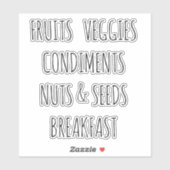 Koelkastorganisatie Custom-Cut Vinyl Sticker (Vel)