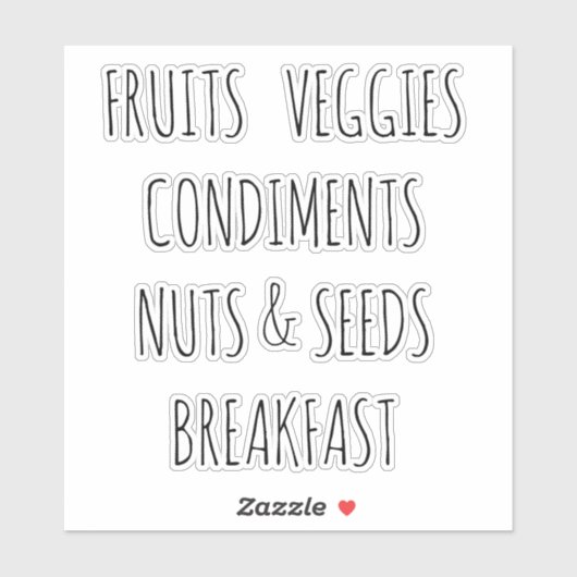 Koelkastorganisatie Custom-Cut Vinyl Sticker (Vel)