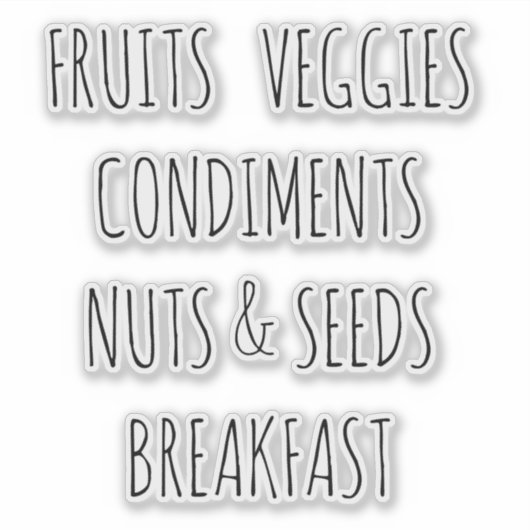 Koelkastorganisatie Custom-Cut Vinyl Sticker (Voorkant)