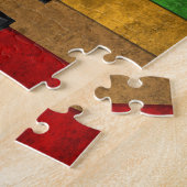 Koelkleurig antiek grijnsteeneffect piano legpuzzel (Zijkant)