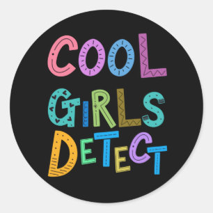 Koelmeisjes ontdekken Kinder metalen detectoren Ronde Sticker