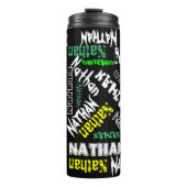 Koelnaam Collage Moderne Typografie Aangepast Thermosbeker (Voorkant)