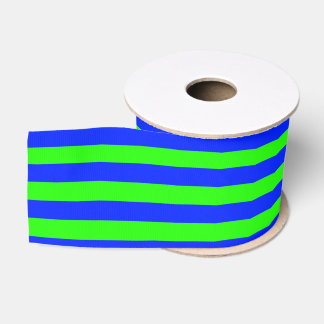 Koelneongroene en blauwe strepen grosgrain lint