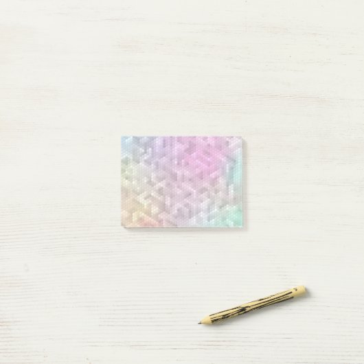 Koelregenboogkleurige mozaïek post-it® notes (Op bureau)