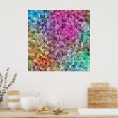 Koelregenboogkleurige mozaïek poster (Keuken)