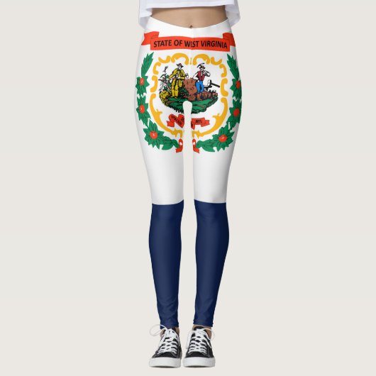 Koelstaat West Virginia Vlag Mode Leggings (Voorkant)