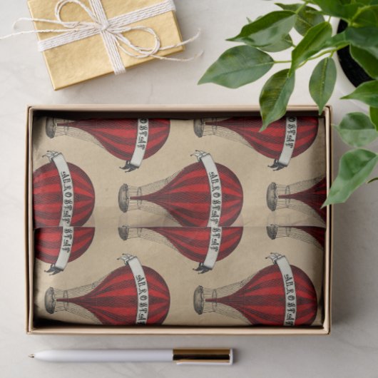 Koelstalen ballonpatroon getild tissuepapier (Geschenk)