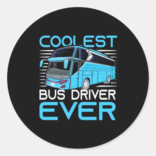 Koelste busdriver ooit ronde sticker (Voorkant)