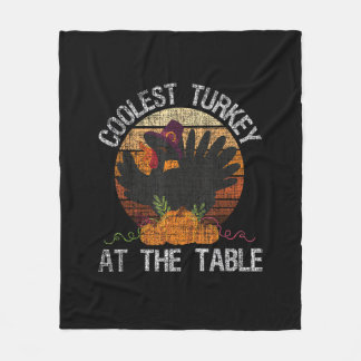 Koelste kalkoen aan tafel Retro Thanksgiving val Fleece Deken