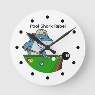 Koelste Man Cave Pool Shark Rebel Wandklokken Ronde Klok