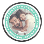 Koelste pap ooit Moderne Aangepaste Foto Hockey Puck (Voorkant)