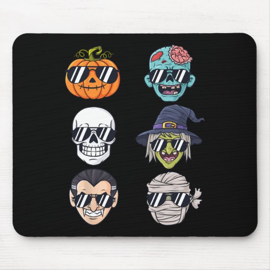 Koelste pomkin Halloween Skeleton Witch Vampire B Muismat (Voorkant)