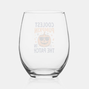 Koelste Pompoen in de Patch Halloween T-shirt_1 Wijnglas Zonder Voet