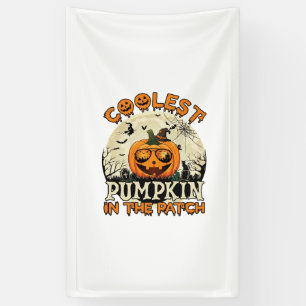 Koelste Pompoenplek Zonnebril Heksenhoed Halloween Spandoek