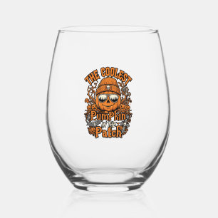 Koelste Pompoenveld Halloween Beanie Zonnebril Wijnglas Zonder Voet