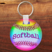 Koelste regenboogTEAM Softball-Sleutelhangers met Sleutelhanger (Voorkant)