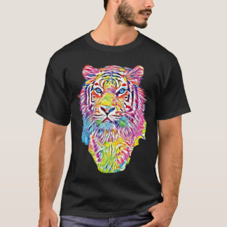 Koeltijger in regenboogkleuren t-shirt