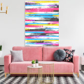 Koeltrendy trillende abstracte verfafbijtmiddelen canvas afdruk (Insitu (Woonkamer))