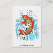 Koelvis, oraal japans oranje, met mazzel visitekaartje (Achterkant)