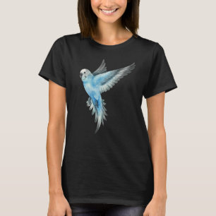 Koelvliegende vleugels blauwe parkiet budgie vogel t-shirt