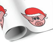 Koelzwijn met Santa Hat Cadeaupapier (Rol Hoek)