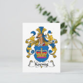 Koenig Family Crest Briefkaart (Staand voorkant)