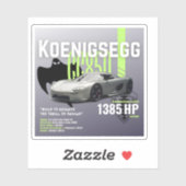 Koenigsegg CC850 Hypercar Custom Vinyl Sticker (Feuille)