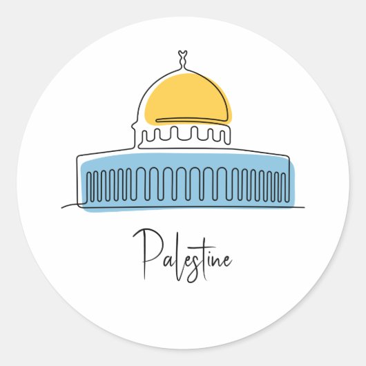 Koepel van de Rock Palestine Ronde Sticker (Voorkant)