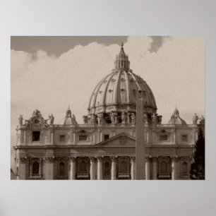 Koepel van de Sint-Pietersbasiliek Rome Reisposter Poster