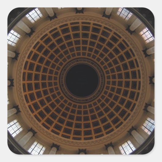 koepel vierkante sticker (Voorkant)