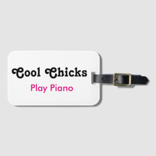 Koepels spelen piano bagagelabel