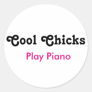 Koepels spelen piano ronde sticker