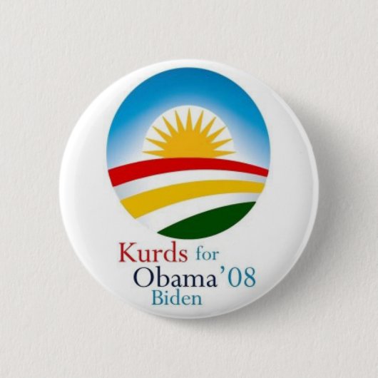 Koerden voor Obama Ronde Button 5,7 Cm (Voorkant)