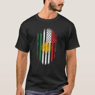 Koerdisch-Amerikaanse vlag Koerdistan en Amerik T-shirt
