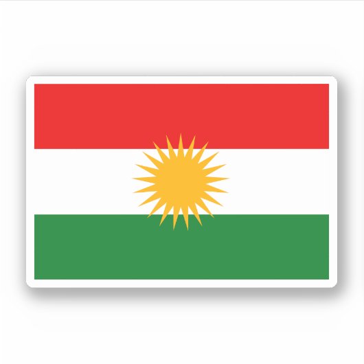 Koerdische vlag sticker (Voorkant)