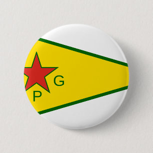 Koerdische vrijheidsstrijders ronde button 5,7 cm